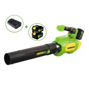 Suflanta de aer pe acumulator PartnerPRO, 2x20V 4Ah, 9000-19000RPM, Viteza flux aer 55m s, Acumulator si incarcator incluse