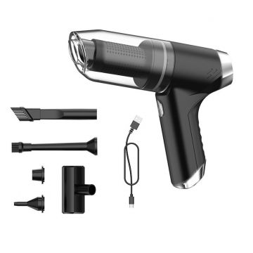 Aspirator Auto 3 in 1, Fara Fir, Turbo Duster, 4000PA, 120W, Baterie 2000mAh, 2 Trepte, Filtru HEPA, Negru Aspirator Auto 3 in 1, Fara Fir, Turbo Duster, 4000PA, 120W, Baterie 2000mAh, 2 Trepte, Filtru HEPA, Negru