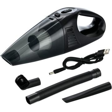 Aspirator Auto sau uz casnic, 120W Turbo, Portabil, Filtru HEPA, cu 2 duze, Negru