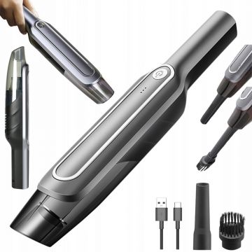 Aspirator puternic, compact, pentru casa si masina, fara fir, putere 60 W, filtru HEPA