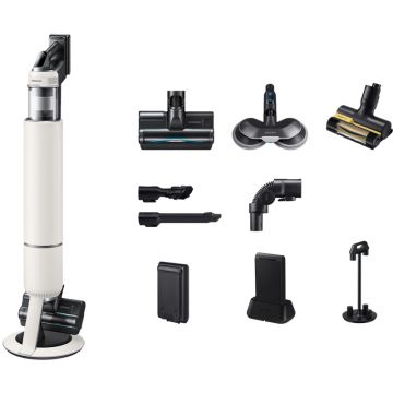Aspirator Samsung Bespoke Jet AI Lite Pro Extra VS80F28DGS/GE, vertical cu mop, 770W, 0.5L, Bej/Negru