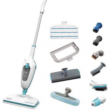 Black&nbsp;&&nbsp;Decker Mop cu aburi BLACK & DECKER FSM13E10-QS, 0.38l, 1300W, Alb