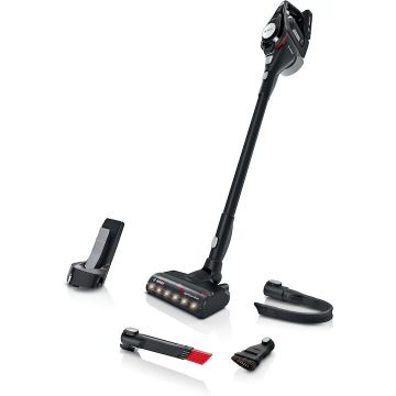 BOSCH Aspirator vertical fara fir Bosch BCS8214BL Unlimited S8, autonomie 65min, lumini LED, capacitate de colectare 0.4 l, negru