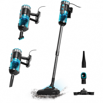 CECOTEC Aspirator vertical 2 in 1 Cecotec PopStar 600 Vital, Putere 600W, Rezervor 500ml, 18 kPa , cablu 6m, Negru-Albastru