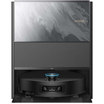 Dreame Robot de aspirare cu mop cu Dreame Aqua 10 Ultra Track RLR81CE-BK, tehnologie TrackSync™ statie automata de golire 3.5l, 25000Pa, functie autocuratare mop la 100˚C ThermoHub™, baterie 6400mAh, Negru