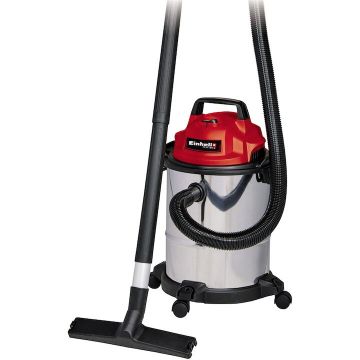 Einhell Aspirator umed/uscat Einhell TC-VC 1815 S, 1.250 W, recipient din otel inoxidabil de 15 litri, sistem de furtun de 36 mm, suport pentru accesorii, duza de aspirare cu insertie combi