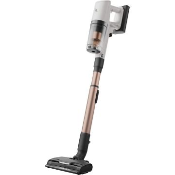 Electrolux Aspirator vertical Electrolux 800 Hygienic EP83HB25UV, autonomie pana la 90min, 140AW, 3 viteze+AUTO, 0.4 l, statie de golire automata, sac de praf 2 l, perie electrica cu LED, perie UV pentru igienizare tapiterie, duze spatii inguste, zone de