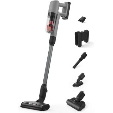 Electrolux Aspirator vertical multifunctional Electrolux Seria 700 EP71AB14UG, 100 AirWatt, 4000 mAh Li-Ion, motor BLDC, autonomie max 50 min, perie motorizata multi-suprafete PowerPro cu LED, doza Pet Pro+, gri