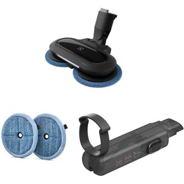 Electrolux Kit mopping pentru aspiratoare verticale ELECTROLUX seria 800 ZE157: perie PowerPro Mop cu lumina LED, recipient cu functie spray pentru lichid spalare, 2 lavete rotative