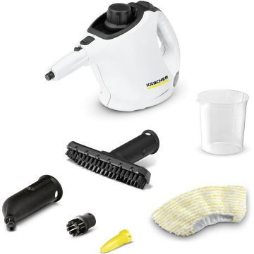 Kärcher Aparat de curatat cu abur multifunctional Karcher SC 1, 1200 W, 3 bar, rezervor 0,2 l, accesorii curatare suprafete multiple, 1.516-400.0, Alb/Negru