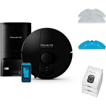 Rowenta Aspirator robot Rowenta X-Plorer Serie S135+ RR91D5WH, aspirator & mop, 5000Pa, 120 min, 2 senzori, scanare 360°, detectare obstacole, harta permanenta, recipient praf 4.5L, recipient apa 280ml, statie incarcare & golire praf, Smart Aqua Power, n