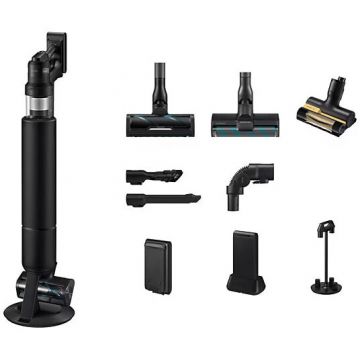 Samsung Aspirator vertical Bespoke Jet AI Ultra VS90F40DEK/GE, putere aspirare 400W, Motor HexaJet Inverter, Filtrare HEPA, WiFi, AI Cleaning 2.0, Active Dual Brush, Slim LED Brush+, autonomie 160 min, Negru