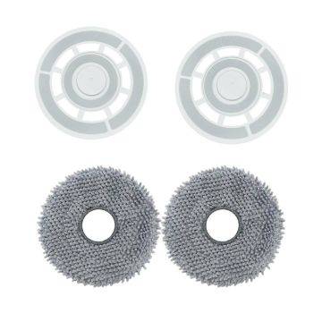 Set 2 mopuri si 2 suporti pentru mop PAA-home®, compatibili cu aspiratoarele model Roborock Q Revo P10