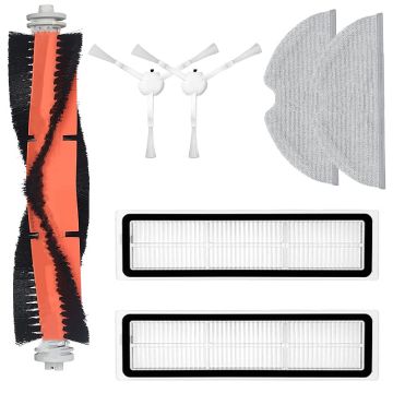 Set accesorii PAA-home®, compatibil cu aspiratoarele Dreame D9 D9 Max D9 Pro L10 L10 Pro, 2 filtre, 2 perii laterale albe, 1 perie centrala cu capeti