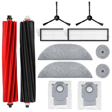 Set accesorii PAA-home®, compatibil cu aspiratoarele Roborock S8 MaxV Ultra 2 filtre, 2 perii laterale negre, 2 perii centrale, 2 lavete mari, 2 lavet