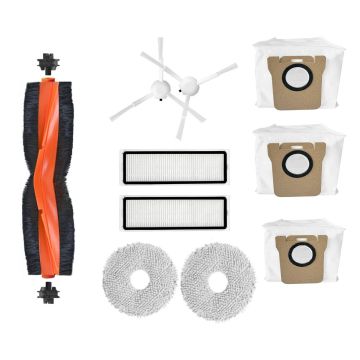 Set accesorii PAA-home®, compatibil cu aspiratoarele Xiaomi Robot Vacuum X20 + / X20 Plus contine 2 filtre, 2 perii laterale albe, 2 lavete, 1 perie c