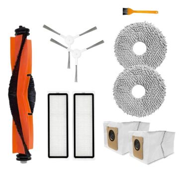 Set accesorii PAA-home, compatibil cu aspiratorul Xiaomi X20+ EU BHR8124EU, 2 filtre, 2 perii laterale albe, 1 perie centrala cu capeti detasabili, 2
