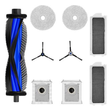 Set accesorii PAA-home, compatibile cu aspiratorul Ecovacs Mini continut: 2 lavete, 2 filtre, 2 perii laterale, 1 perie contrala, 2 saci praf