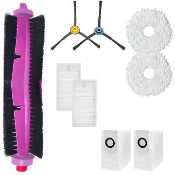 Set accesorii PAA-home, compatibile cu aspiratorul Midea V10/ V12/ W11, continut: 2 lavete, 2 filtre, 2 perii laterale negre, 1 perie central si  2  s