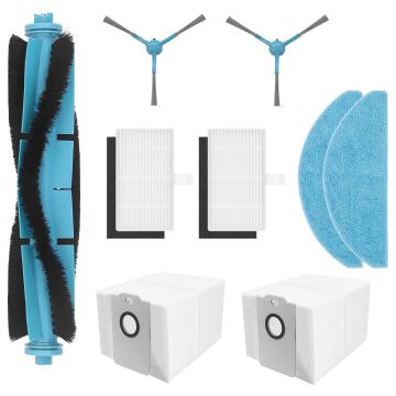 Set accesorii PAA-home® compatibile cu aspiratorul robot Conga 7490 Immortal /8290, 1 perie centrala, 2 lavete, 2 perii laterale, 2 filtre si 2 saci c
