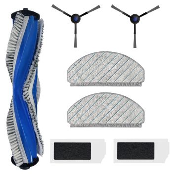 Set accesorii PAA-home® compatibile cu aspiratorul robot ECOVACS DEBOT N20 / N20 PLUS / N20 PRO PLUS, 1 perie centrala 2 lavete, 2 perii laterale negr