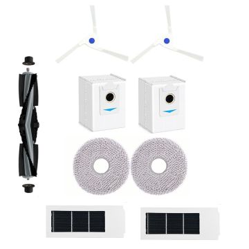 Set accesorii PAA-home® compatibile cu aspiratorul robot Ecovacs Debot X2/X2 Omni/X2 Pro/X2, DEX86 1 perie centrala 2 lavete, 2 perii laterale albe, 2