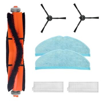 Set accesorii PAA-home® compatibile cu aspiratorul robot Philips HomeRun 7000 Serie XU7100/01 XU7100/02, 1 perie central, 2 lavete, 2 perii laterale,