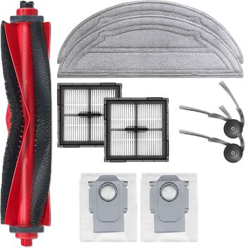 Set accesorii PAA-home compatibile cu aspiratorul robot Roborock  Q10 S5/ S5 + /Q10 VF/VF + Q10 V/V+ / Q10 X5+, 1 perie centrala, 2 lavete, 2 perii la
