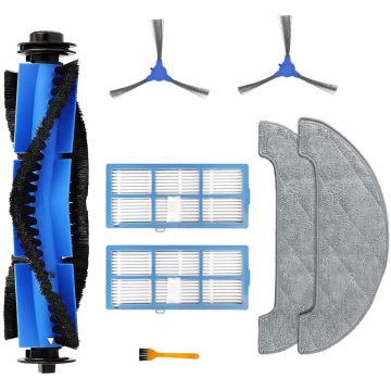 Set accesorii PAA-home compatibile cu aspiratorul robot Uoni S1, 1 perie centrala, 2 lavete, 2 perii laterale, 2 filtre si perie curatare
