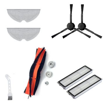 Set accesorii PAA-home compatibile Xiaomi Mi Robot MOP 2 PRO+ si Xiaomi MIJIA 1T, STYTJ02ZHM, 2 filtre, 2 lavete, 1 perie centrala, 2 perii laterale n