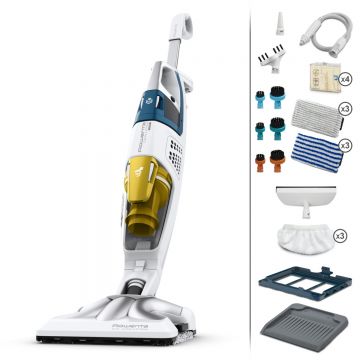 Aspirator cu abur Rowenta RY8561WH Clean & Steam Multi  1700 W  autonomie abur 30 min  recipient praf 0.5 L  recipient apa 0.4L  Alb/Albastru