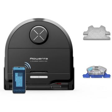 Aspirator robot Rowenta X-Plorer Serie 220 RR9465WH  aspirator si mop  autonomie 120 min  recipient praf 0.35L  nivel de zgomot 70 dB(A)  sistem Smart
