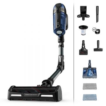 Aspirator vertical Rowenta X-Force Flex 12.60 cu mop Aqua RH98C8WO  320W  45 minute autonomie  baza de incarcare  tehnologie flex  Albastru/ negru