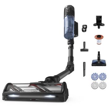Aspirator vertical Rowenta X-Force Flex 12.60 NEO RH9LC1WO cu mop  380W  autonomie 60 min  panou de control  recipient praf 0.65L  albastru & negru
