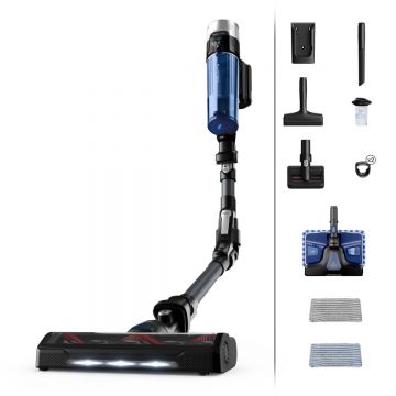 Aspirator vertical Rowenta X-Force Flex 9.60 Aqua RH20C7WO  putere de aspirare 100 Air Watts  Functie Boost  putere 250 W  gri & albastru