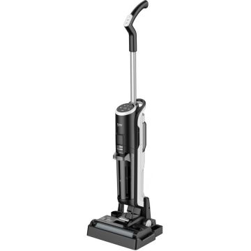 Beko Aspirator vertical 3 in 1 cu mop Beko VRW80318VB, 0.74l, 18V, 250 W, Filtru Hepa 10, autonomie max 25 min, display LED, Functie auto-curatare, rezervor dublu de apa, Alb/Negru