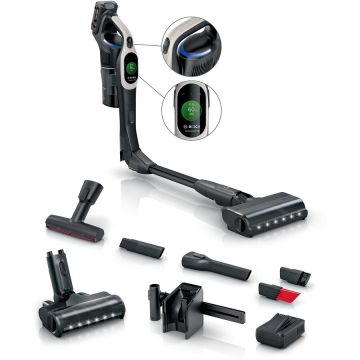 BOSCH Aspirator cu acumulatori Bosch Unlimited 10 BBS1041GQC, baterie 4 Ah, 6 moduri de curatare, Perie MicroClean, Perie HardFloor, Senzor MicroClean, Timp de functionare pana la 80 min. pe Eco mode, Graphite