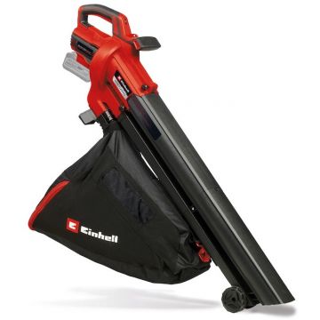 Einhell Suflanta si aspirator cu tocator pentru frunze pe acumulator Einhell Power X-Change VENTURRO 18/210, 18 V, motor Brushless, 210 km/h viteza flux aer, 180 m³/h volum de aer, raport maruntire 10:1, fara acumulator/incarcator