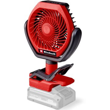 Einhell Ventilator portabil pe acumulator Einhell GC-CF 18/110 Li-Solo Power X-Change, 18 V, motor fara perii, 3 setari de viteza, reglabil, multe optiuni de montare, fara incarcator si acumulator in setul de livrare, Rosu-Negru