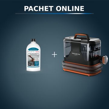 Pachet PROMO Aspirator tapiterie Rowenta Clean IT IN5011F0 si Detergent lichid Rowenta XD5310F0 pentru textile si covoare  1 litru