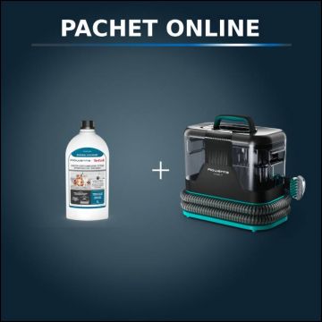 Pachet PROMO Aspirator tapiterie Rowenta Clean IT IN5020F0 si Detergent lichid Rowenta XD5320F0 pentru textile  covoare si pete animale de companie  1