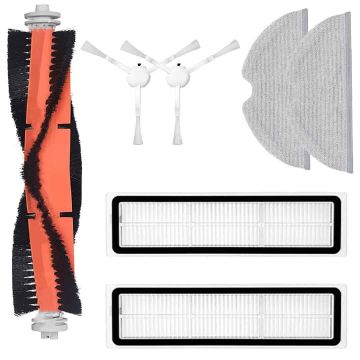 Set accesorii PAA-home®, compatibil cu aspiratoarele Dreame D9 D9 Max D9 Pro L10 L10 Pro, 2 filtre, 2 perii laterale albe, 1 perie centrala cu capeti