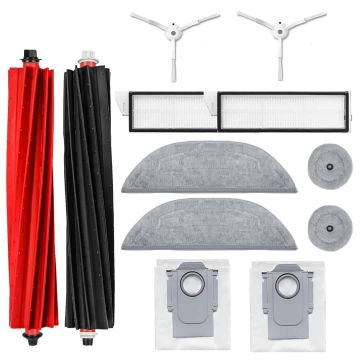 Set accesorii PAA-home®, compatibil cu aspiratoarele Roborock S8 MaxV Ultra 2 filtre, 2 perii laterale albe, 2 perii centrale, 2 lavete mari, 2 lavete