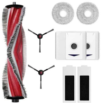 Set accesorii PAA-home® compatibile cu aspiratorul robot Ecovacs Debot T30 Omni, 1 perie centrala 2 lavete, 2 perii laterale, 2 filtre si 2 saci colec