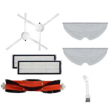 Set accesorii PAA-home compatibile Xiaomi Mi Robot MOP 2 PRO+ si Xiaomi MIJIA 1T, STYTJ02ZHM, 2 filtre, 2 lavete, 1 perie centrala, 2 perii laterale a
