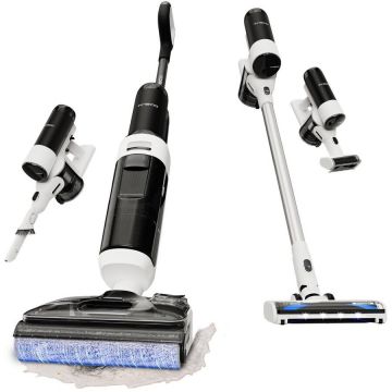 Tineco Aspirator vertical Tineco Floor One Switch S6 Stretch Plus, 180 W, 21000Pa, 3 viteze, 5 niveluri de filtrare, Alb