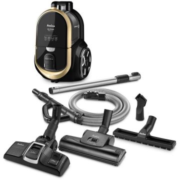 AMICA Aspirator fara sac Amica VM4013 Akman, 800W, 79 dB, tip filtrare EPA12, Negru-Auriu