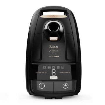 Aspirator cu Sac Zilan Aurum, Putere Motor si Consum 2400W, Capacitate 5 l, Furtun Pivotant 360°, Negru