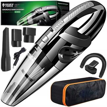 Aspirator de Mana Portabil cu Acumulator NewEvo, pentru Uz Casnic sau Auto, Incarcare USB, Putere 120W, Baterie 2000 mAh, 4 Accesorii Versatile pentru