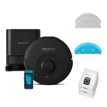 Aspirator robot Rowenta X-Plorer Serie 85+ RR87D5WH  aspira si spala  putere de aspirare 6000 Pa  autonomie 270 minute  4 trepte de putere  statie de